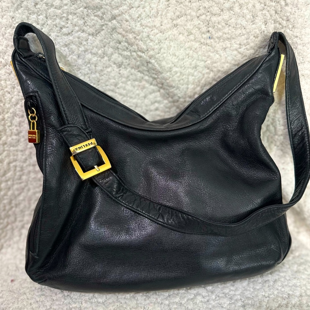 Leather Shoulder Bag Perlina New York